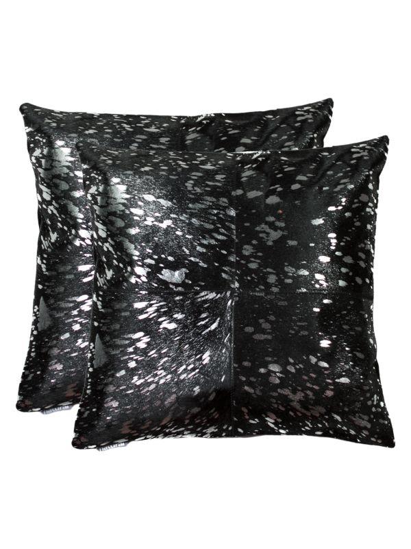 Natural 2-Pack Quattro Metallic Cowhide Pillow Set