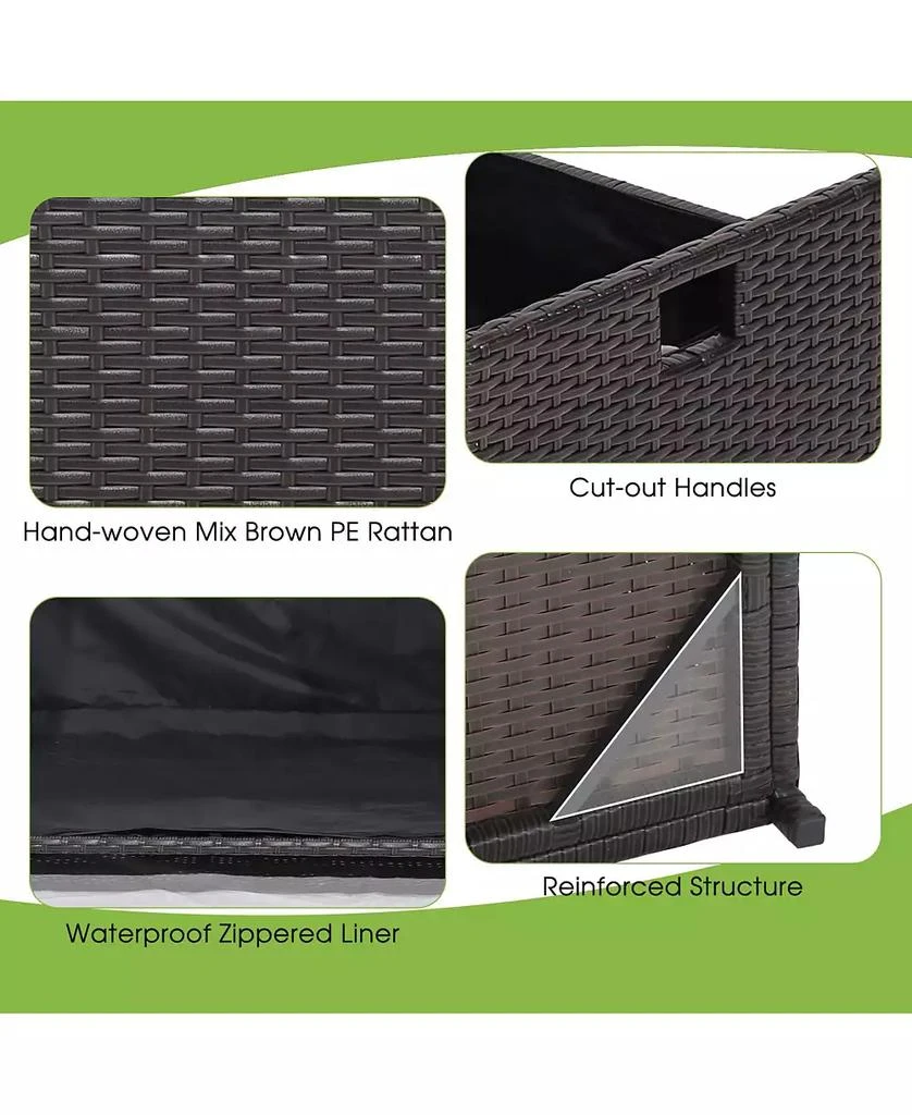 GOUUN 34 Gallon Patio Storage Bench with Seat Cushion and Zippered Liner 10