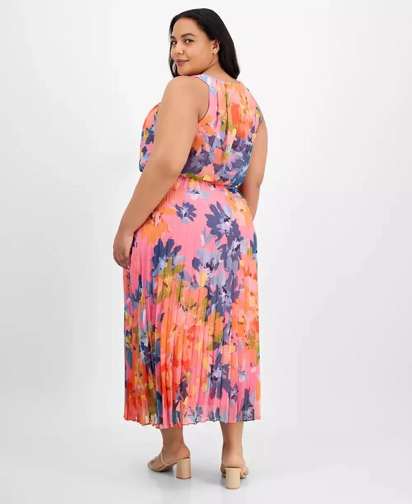 Robbie Bee Plus Size Printed Pleat-Skirt Maxi Dress 5