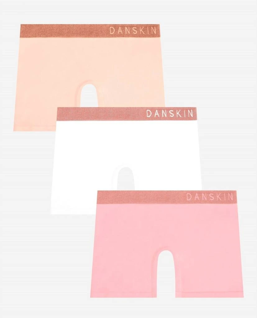 Danskin Danskin - Girls 3-pack Seamless Boyshort Underwear With Lurex Logo Band