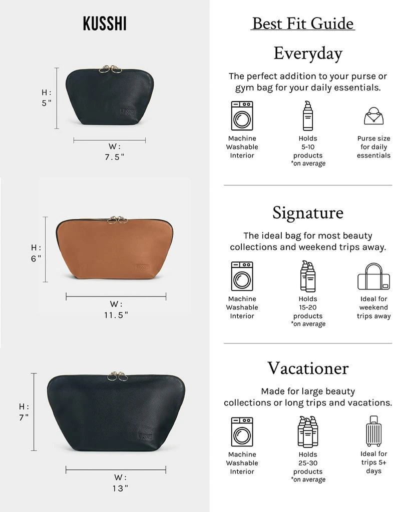 KUSSHI Everyday Leather Makeup Bag 5
