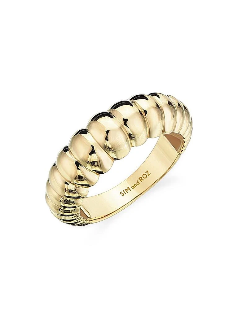 Sim and Roz Connected Morphose 14K Yellow Gold Fluted Ring 1