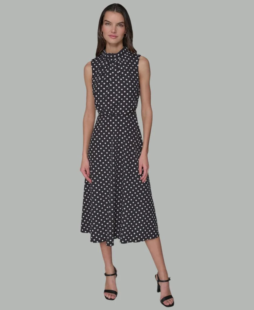 Karl Lagerfeld Paris PRINTED EVERYDAY STRETCH ROLL COLLAR MIDI 1
