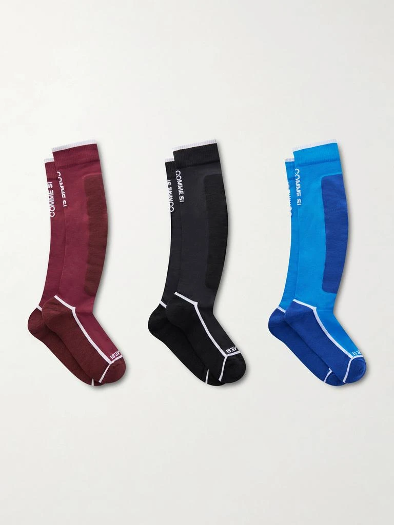 Comme Si Set Of Three Wool-blend Ski Socks