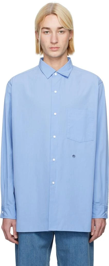 Nanamica Blue Regular Collar Wind Shirt 1
