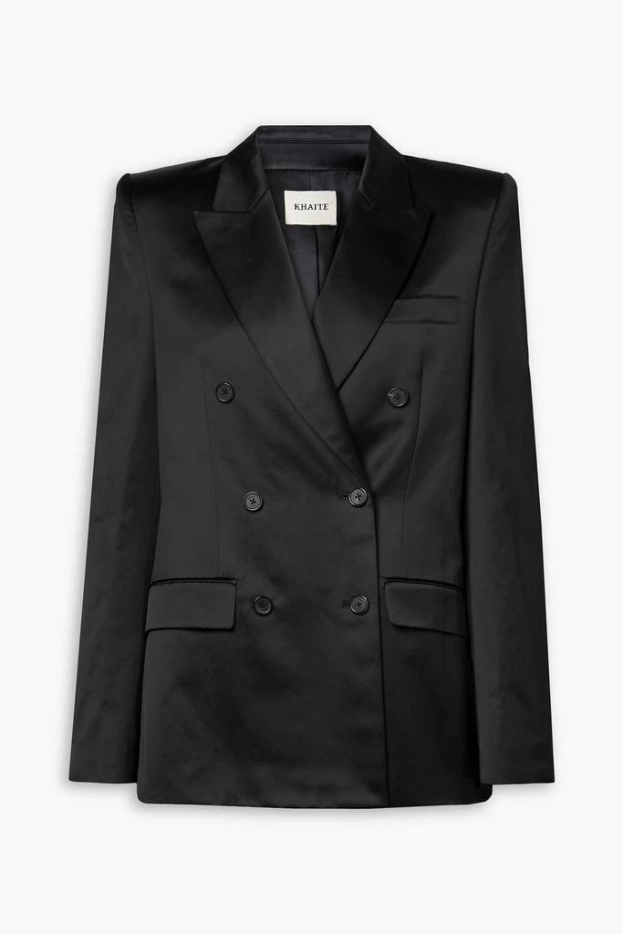 Khaite Nathan double-breasted cotton-blend satin blazer 1