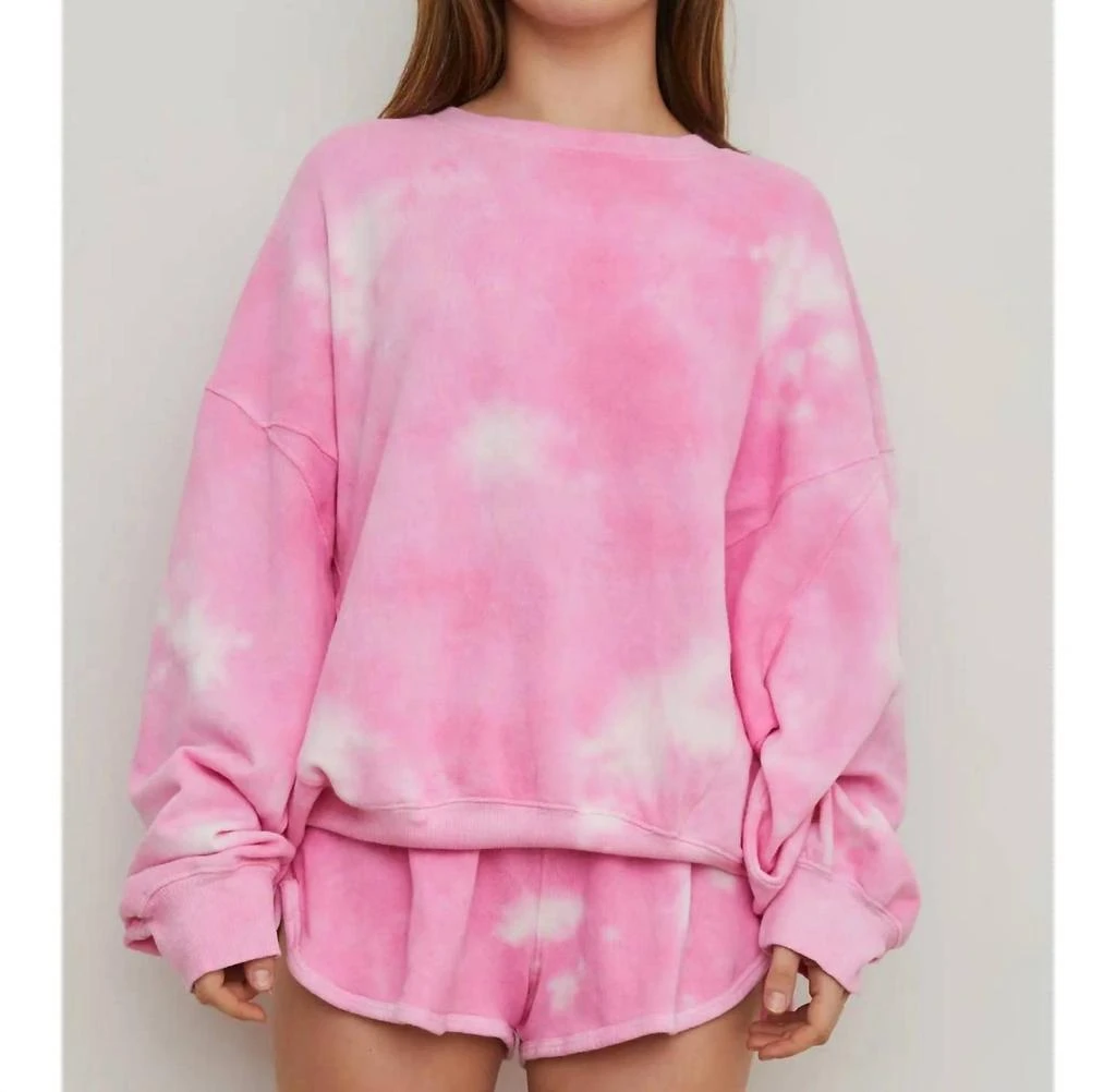 The Blank Lab Eco-Chic Women's Organic Cotton Sweatshirt In Pink Dot 1