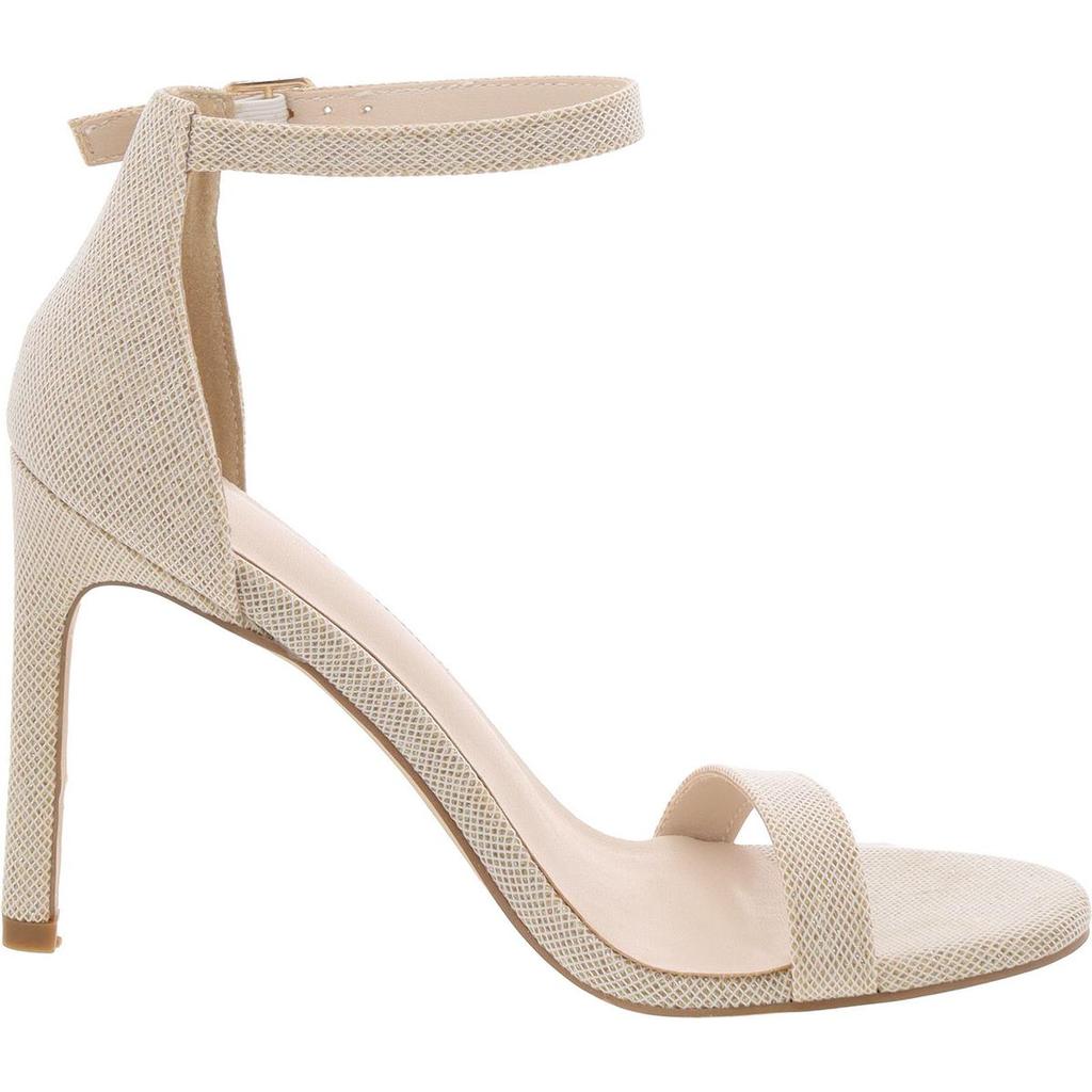 H Halston Womens Glitter Vegan Leather Ankle Strap