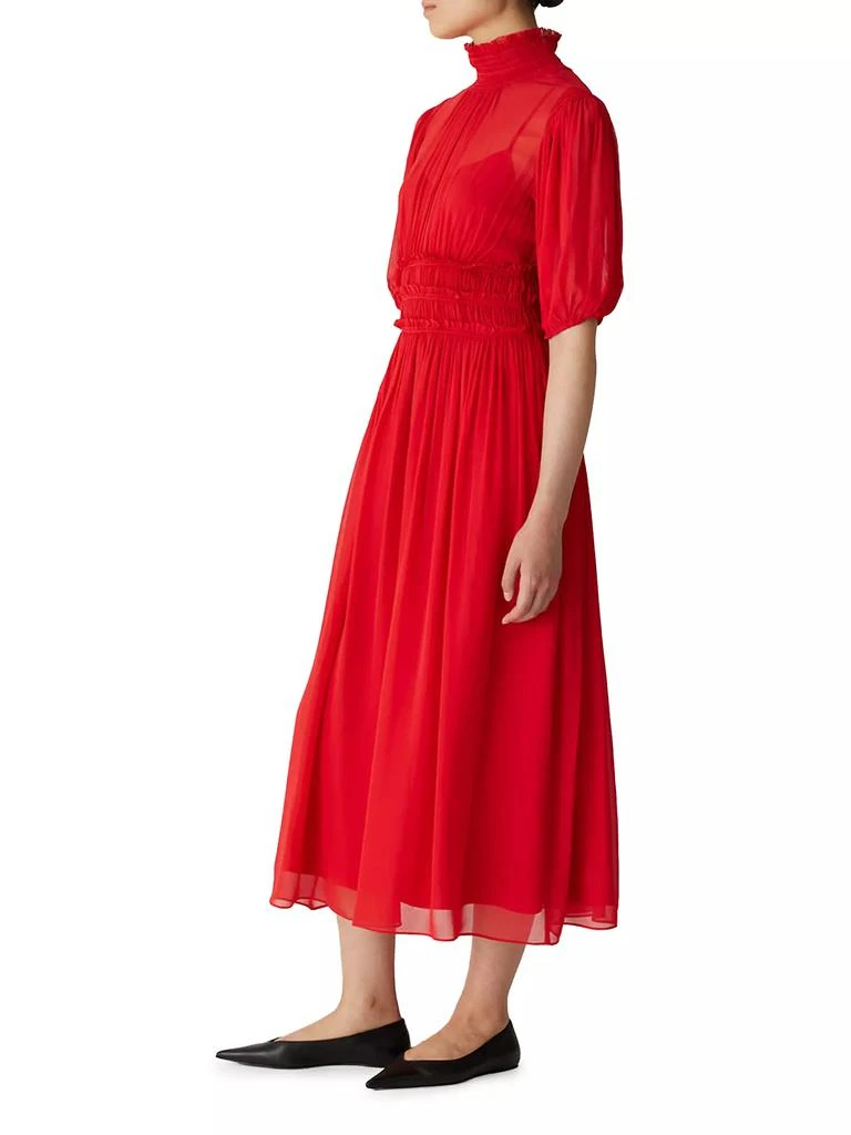 Rebecca Taylor Chiffon Smocked-Waist Dress 3