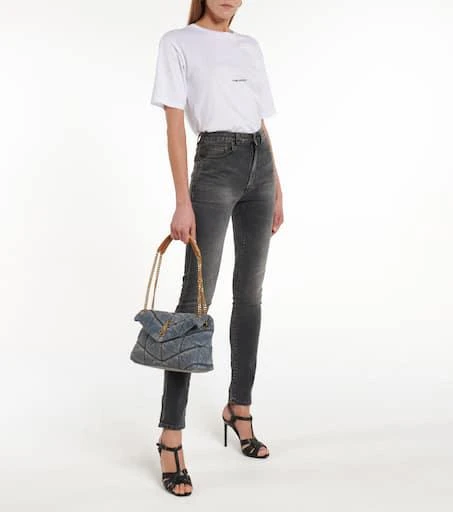 Yves Saint Laurent Puffer Small denim shoulder bag 5