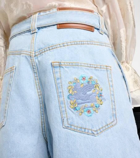 ETRO Embroidered denim shorts 6