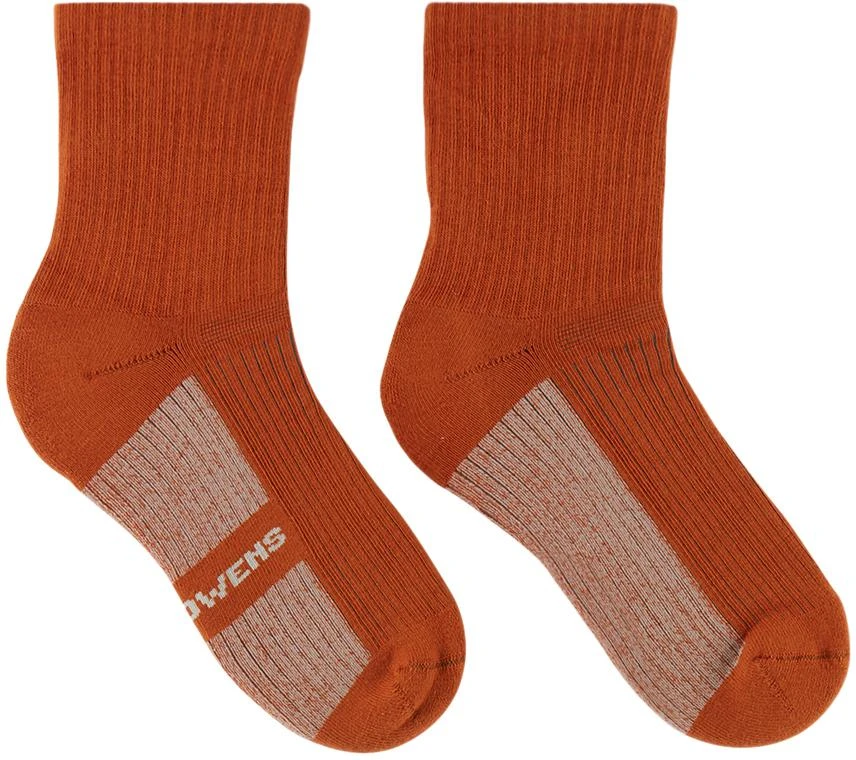 Rick Owens Kids Orange Jacquard Socks 1