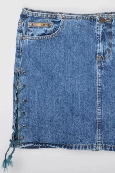 Urban Outfitters Vintage Y2k Side-Laced Denim Mini Skirt 2