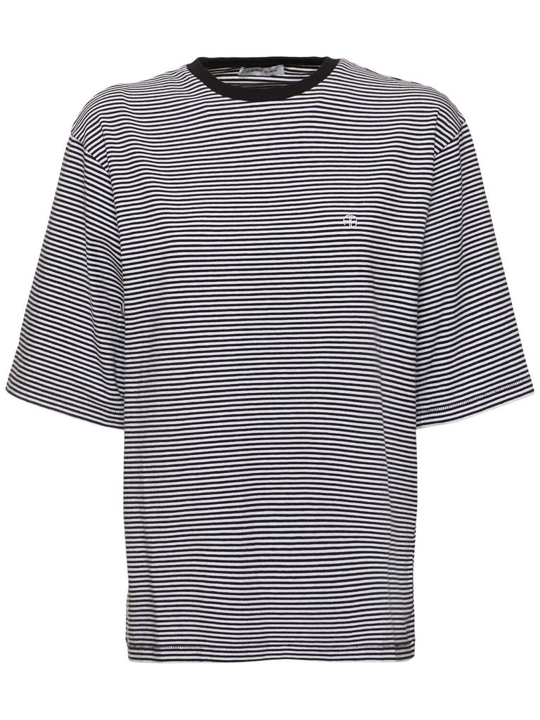 ANINE BING Bo Striped Cotton T-shirt