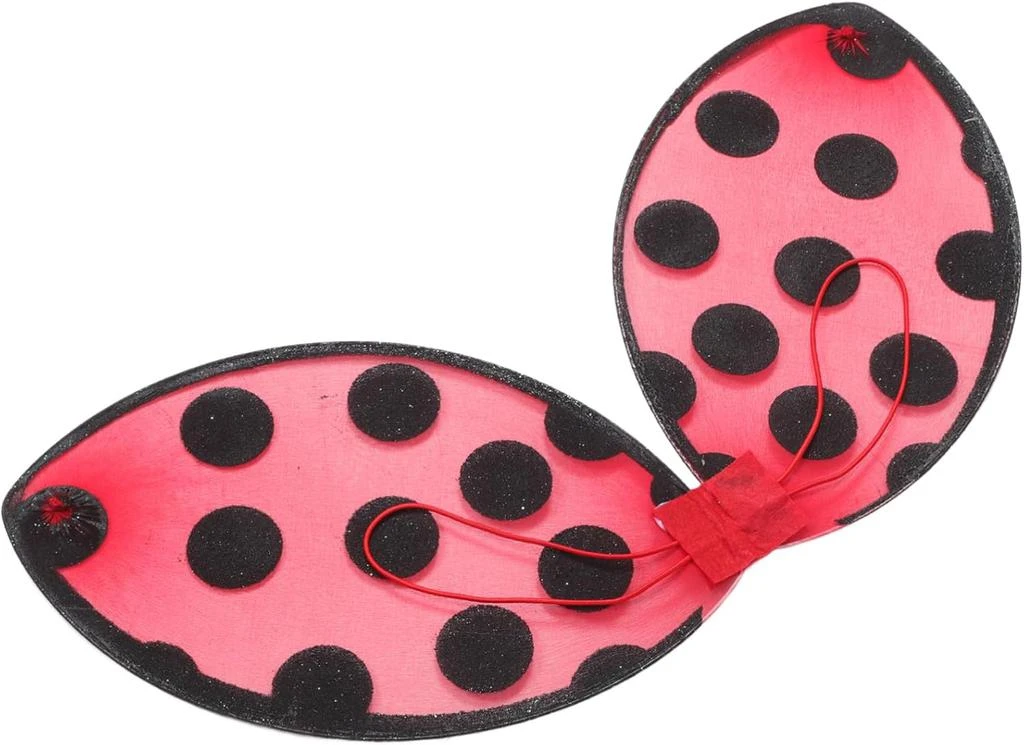 Abaodam Foldable Ladybug Wings for Kids Performance Mesh Cosplay Wing Red Costume Prop Portable Party Accessory for Girls Stage Play