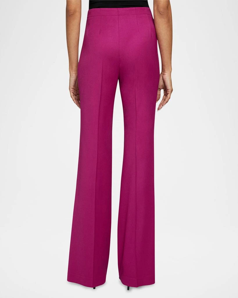 Santorelli Beth Flared-Leg Stretch Virgin Wool Pants 4