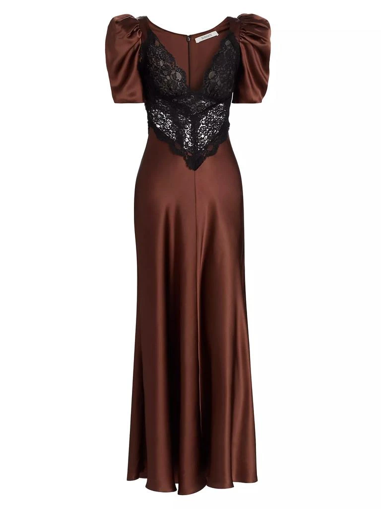 Rodarte Lace-Paneled Silk Maxi Dress 1