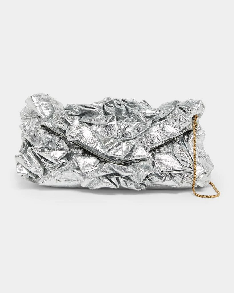 Dries Van Noten Metallic Leather Clutch Bag