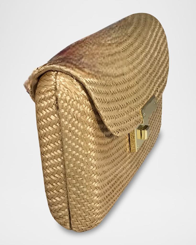SERPUI Sasha Bun Straw Clutch Bag