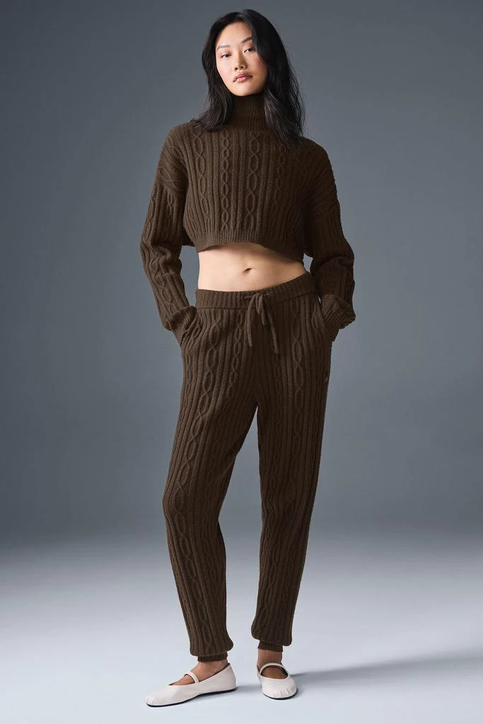Alo Cable Knit Winter Bliss Pant - Light Cocoa 3
