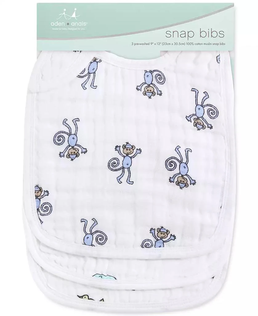 aden + anais Baby Boys or Baby Girls Jungle Bibs, Pack of 3 2