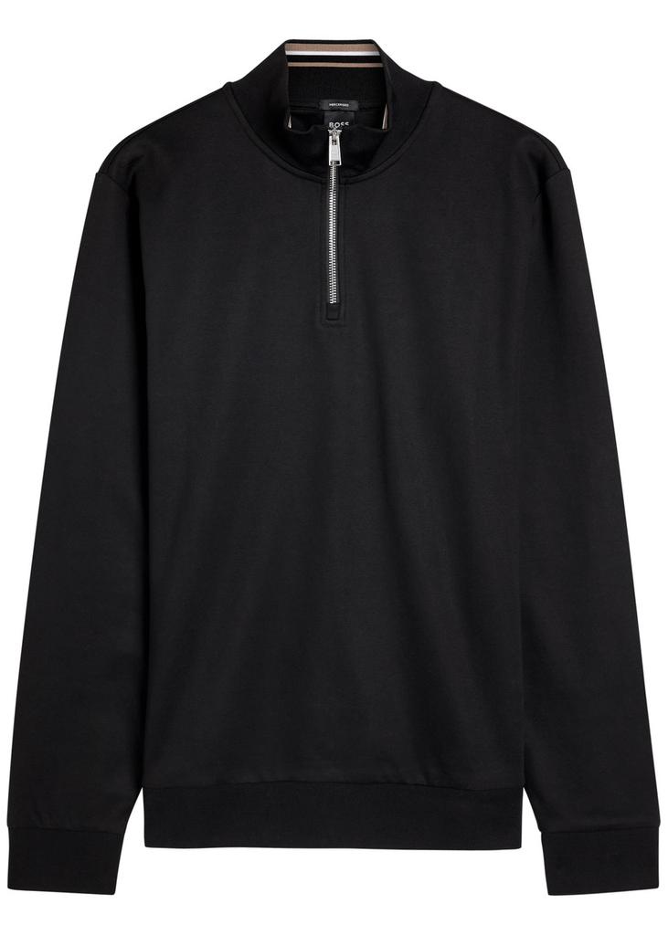 Hugo Boss Stimmann half-zip cotton-blend sweatshirt