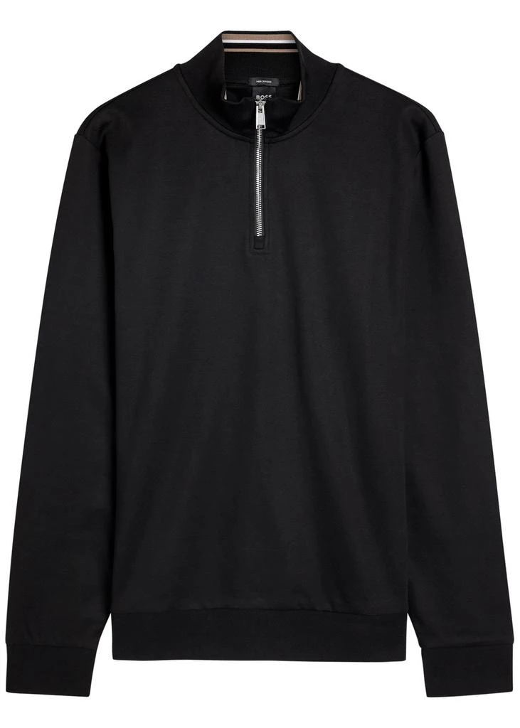 Hugo Boss Stimmann half-zip cotton-blend sweatshirt 1