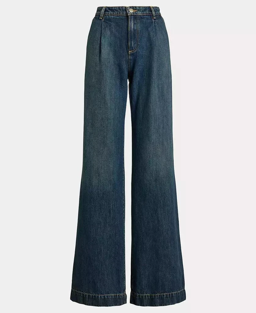 Ralph Lauren Women's High-Rise Pleated Wide-Leg Jeans 6