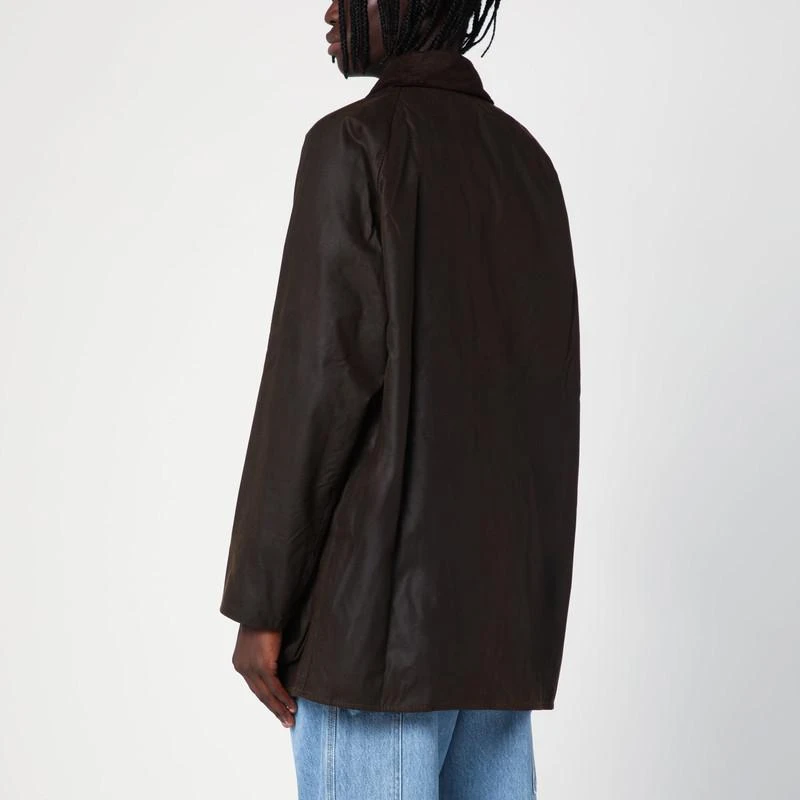 Barbour Olive green waxed Beaufort jacket 3