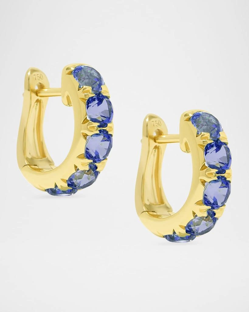Stevie Wren The Midi Gemstone Hoop Earrings in 18K Yellow Gold 3