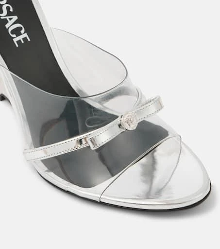 Versace Gianni Ribbon 95 PVC wedge mules 6