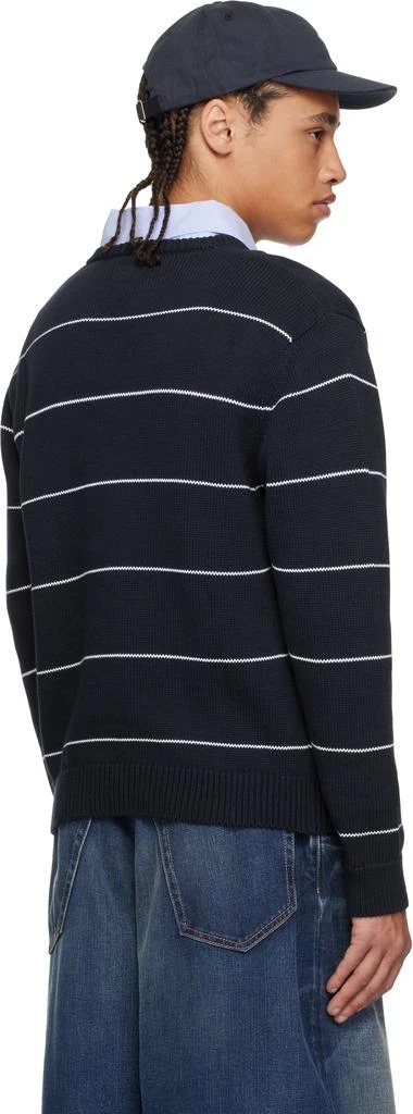 Noah Navy Striped V-Neck Sweater 3
