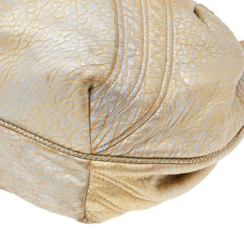 Fendi Fendi Metallic Gold Leather Holographic Textured Spy Hobo 14