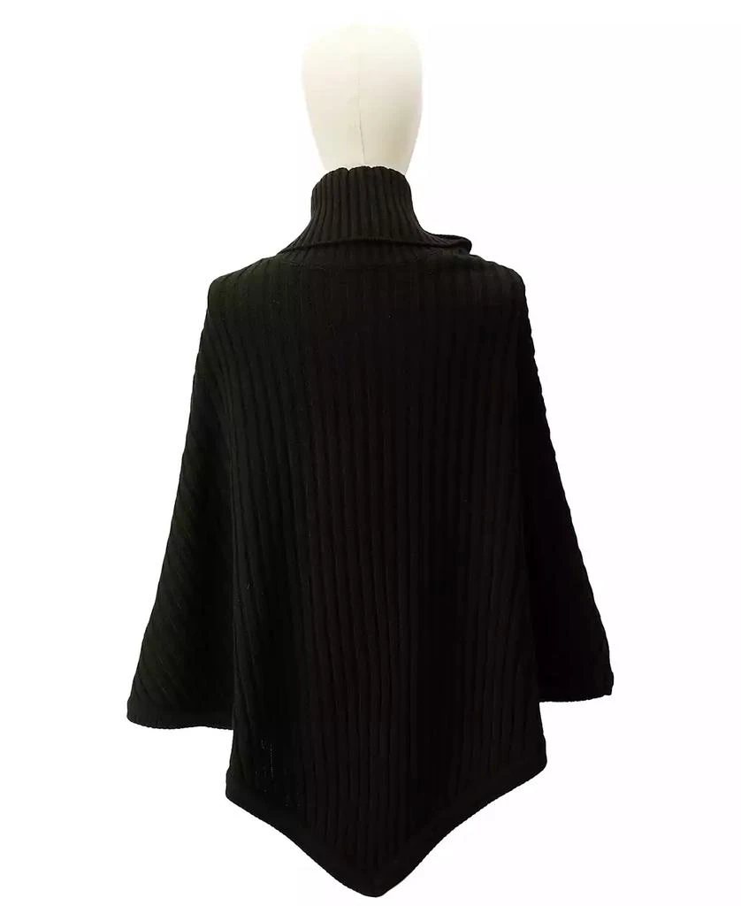 Michael Kors Women's Wide-Rib Button Turtleneck Poncho 2