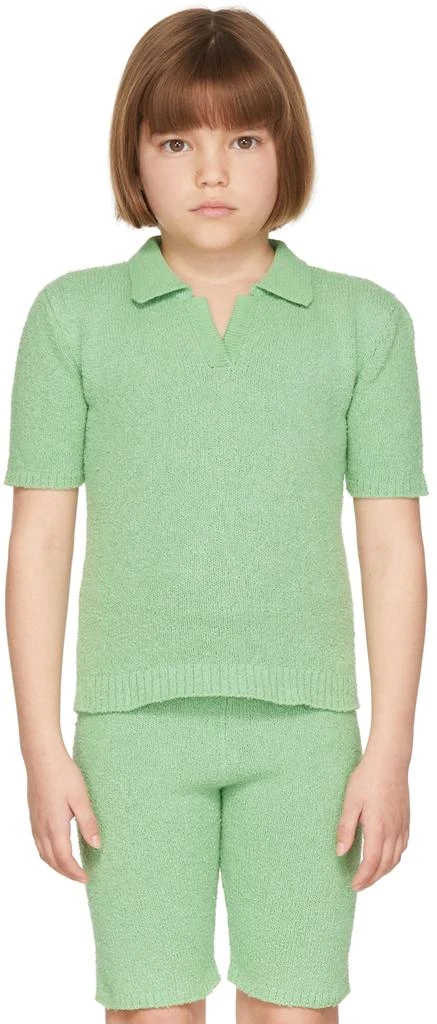 Misha & Puff Kids Green Bouclé Polo 2