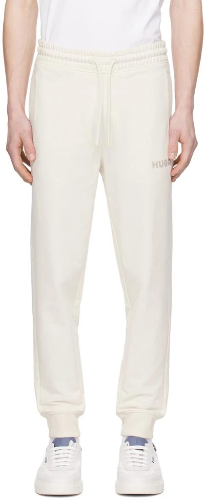 Hugo Off-White Embroidered Sweatpants 1