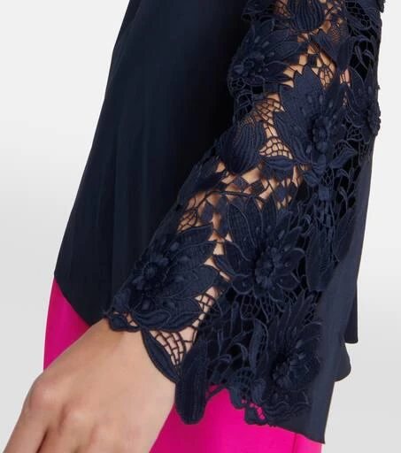 Oscar de la Renta Lace-detail cotton blouse 4