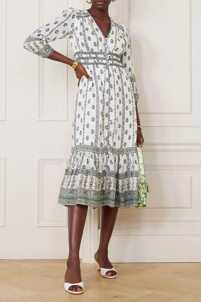 VERONICA BEARD Castella floral-print ramie midi dress 2