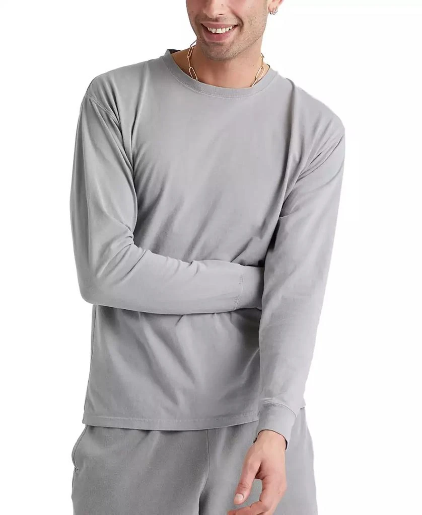 Hanes Unisex Garment Dyed Long Sleeve Cotton T-Shirt 23