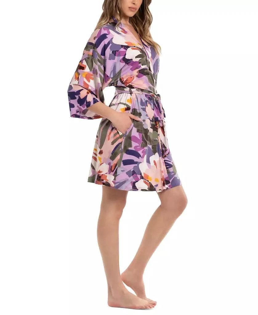 Linea Donatella Women's Printed Knit Wrap Robe 3