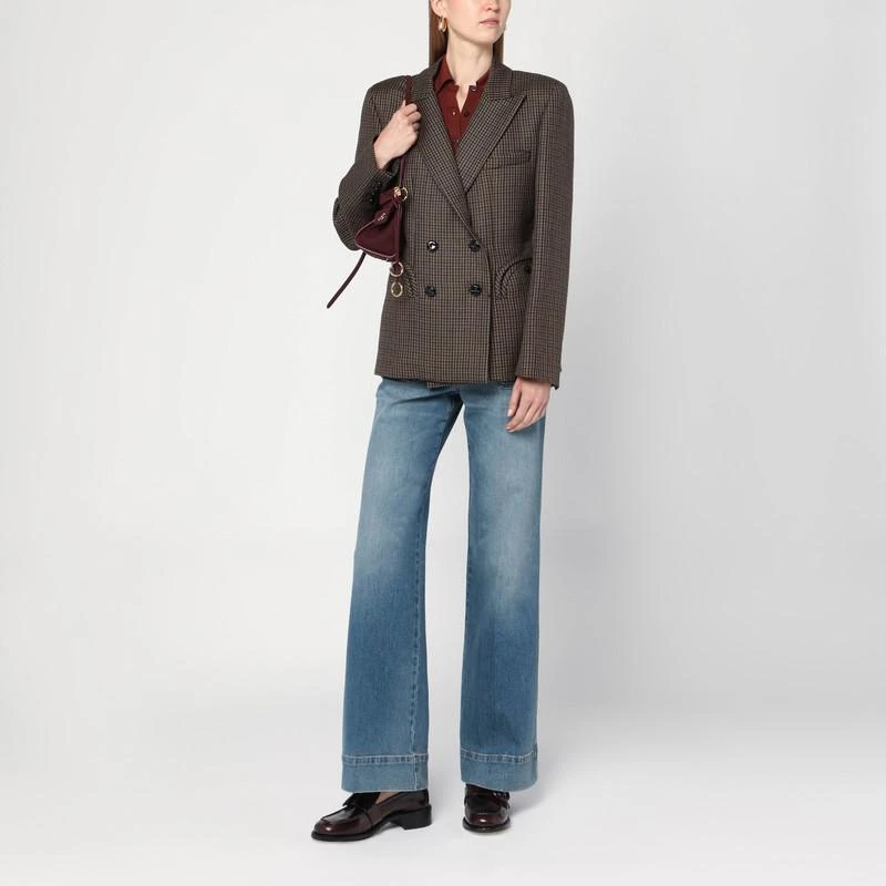 BLAZÉ MILANO Brown wool pied de poule double-breasted blazer 2