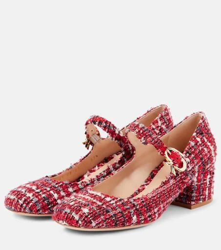 Gianvito Rossi Mary Ribbon bouclé Mary Jane pumps 4