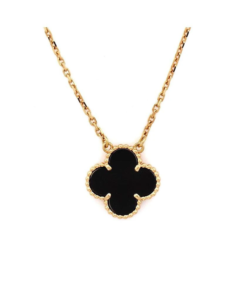 Pre-Owned Van Cleef 
Arpels Vintage Alhambra Pendant Necklace 18K Gold and Onyx, 16.25" 4