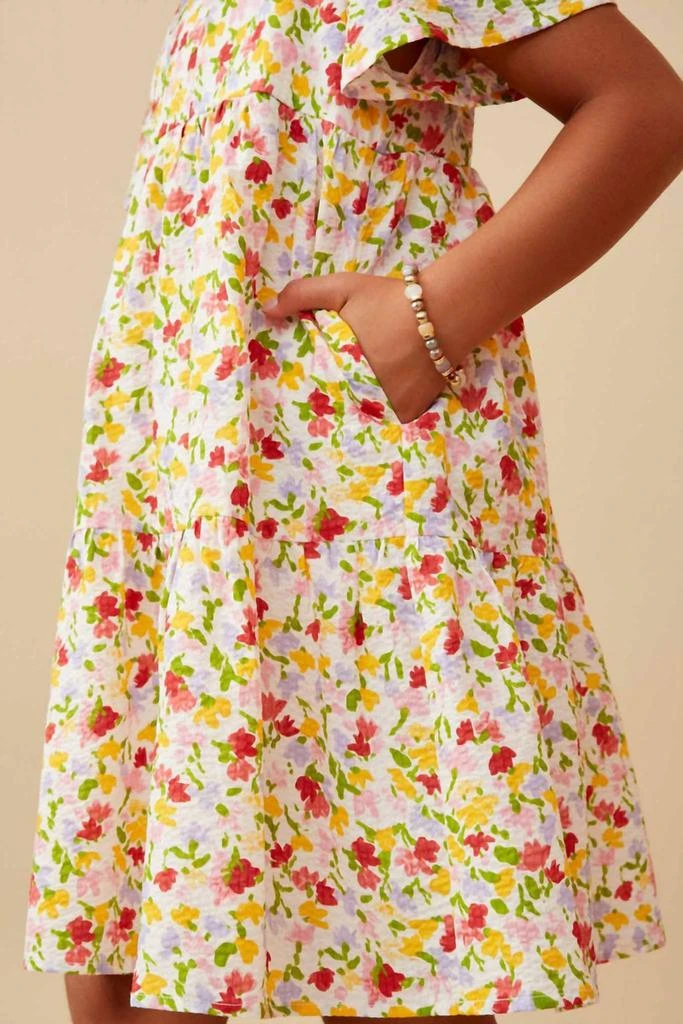 Hayden Girls Hayden Girls - Ditsy Floral V Neck Flutter Sleeve Dress 5
