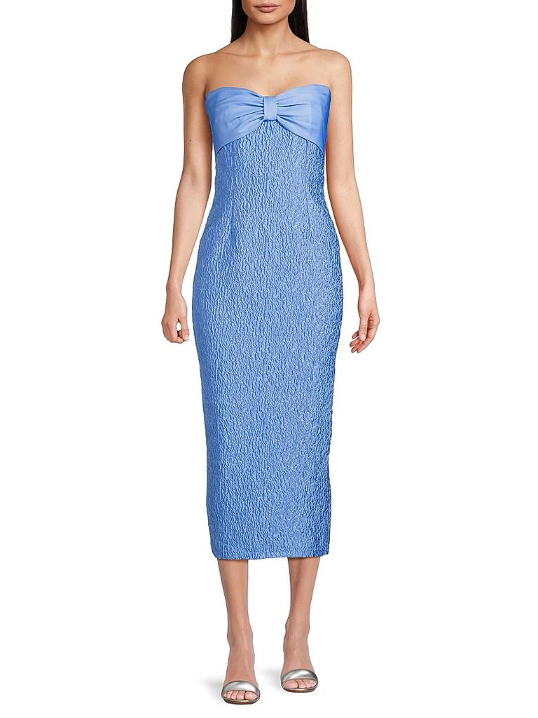 SAU LEE Jackie Jacquard Bow Midi-Dress 3