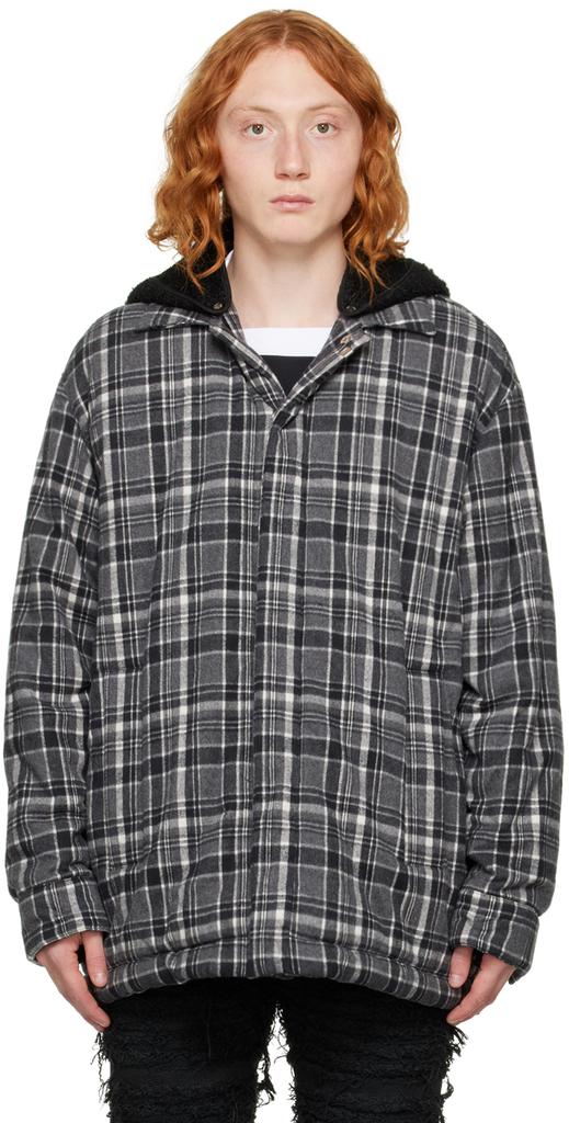 1017 ALYX 9SM Black & White Plaid Puffer Jacket