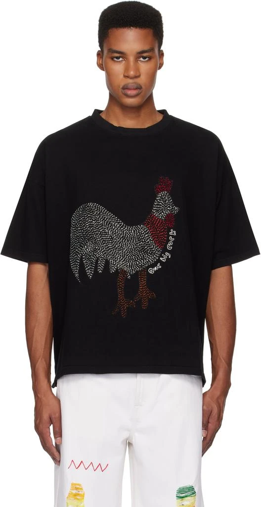 Glass Cypress SSENSE Exclusive Black 'One Big Cock' T-shirt 1