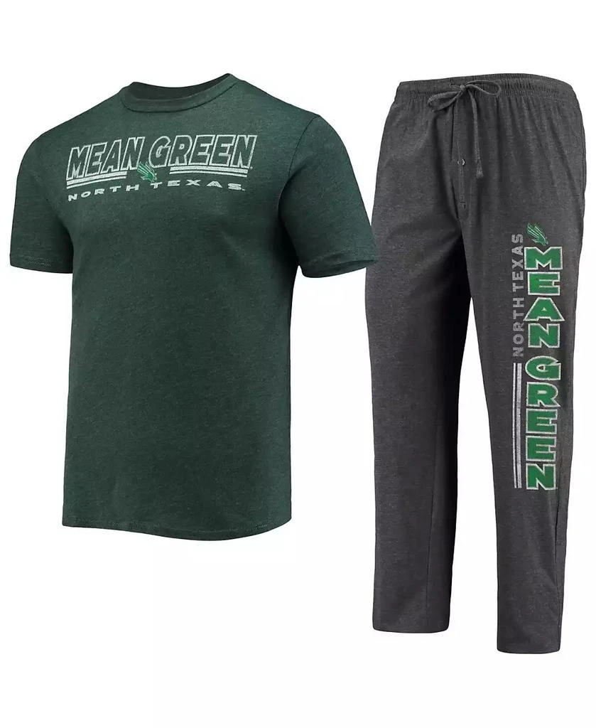 Concepts Sport Men
s Heathered Charcoal, Kelly Green North Texas Mean Green Meter T-shirt and Pants Sleep Set