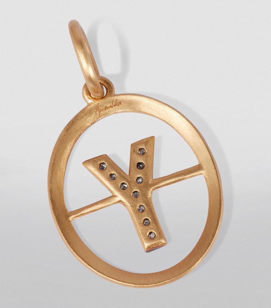 Annoushka Yellow Gold and Diamond Y Pendant