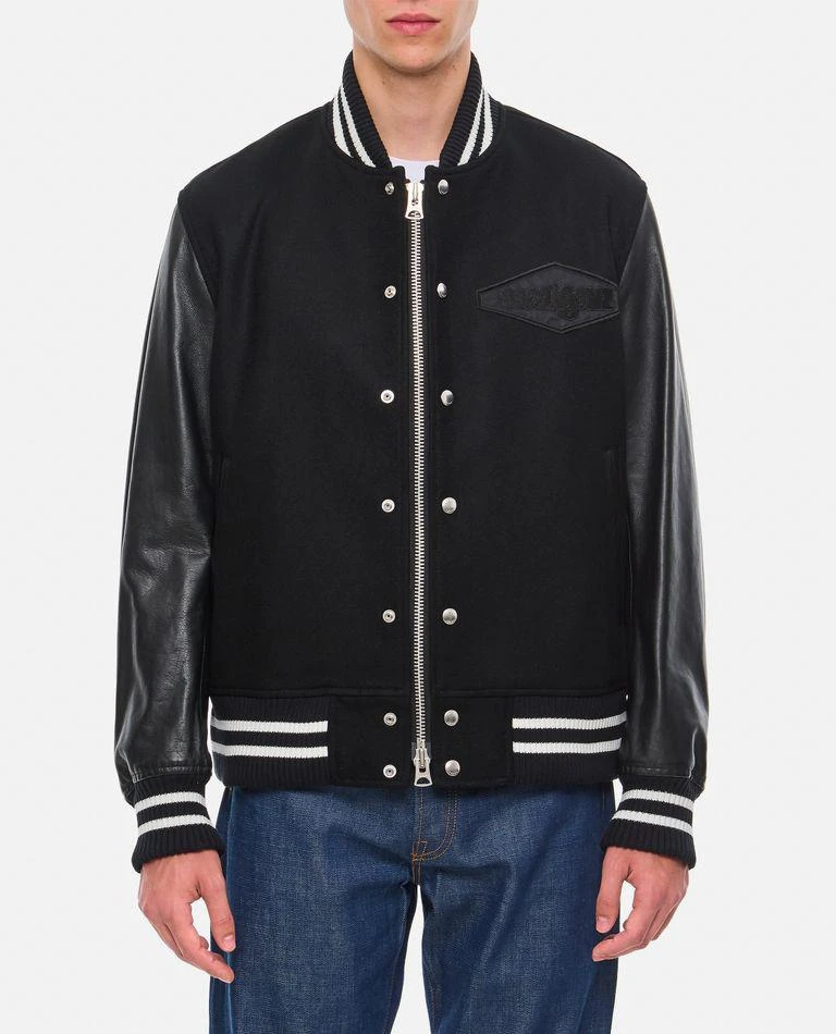 Sacai Sacai Wool Melton X Leather Blouson - Jackets - BeyondStyle